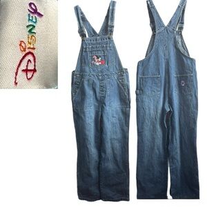Vintage Authentic Disney Minnie/Mickey Mouse Denim Overalls Y2K Adult Small